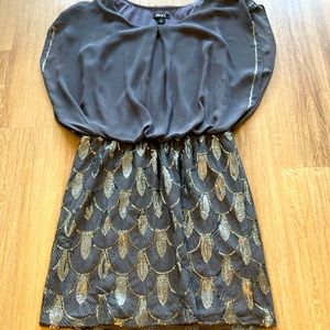 SLNY silver grey cocktail dress